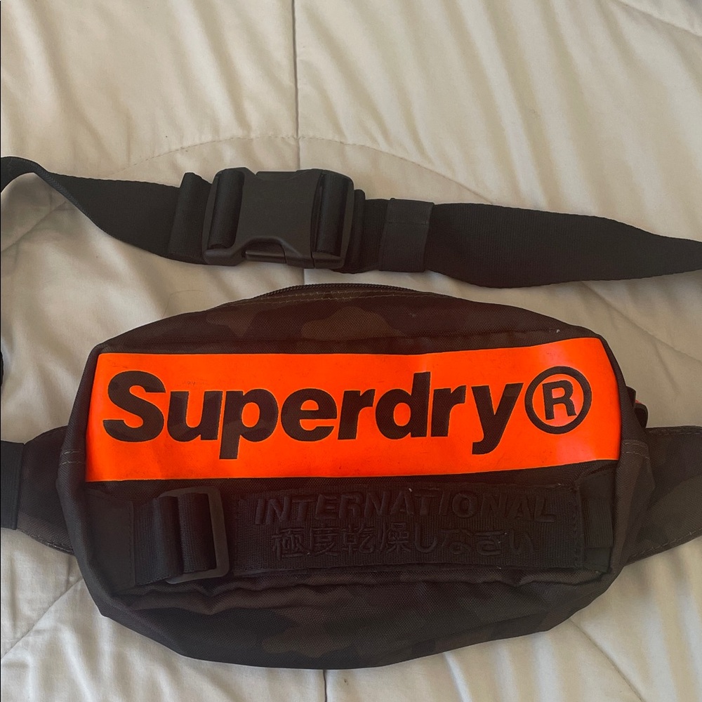 Superdry Men's Belt Bag in Black and Orange